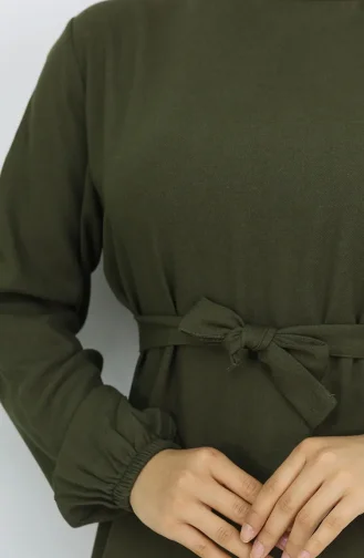 فستان بحزام من قماش بلماندو 2013-08 كاكي 2013-08