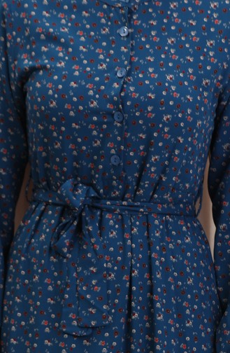 Robe Hijab Pétrole 4069-03