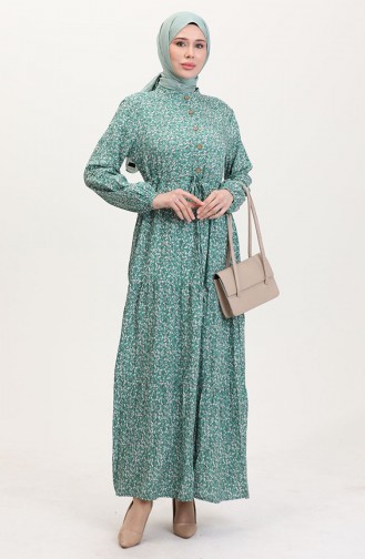 Grün Hijab Kleider 0037-01