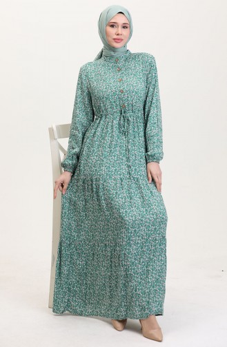 Grün Hijab Kleider 0037-01