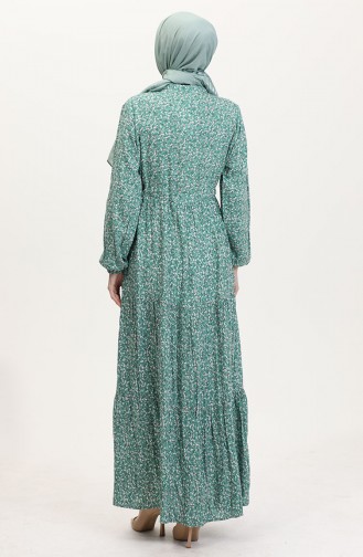 Grün Hijab Kleider 0037-01