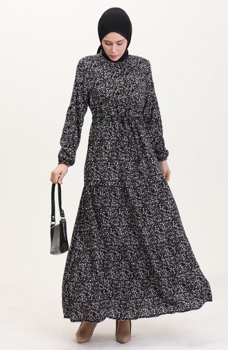 Schwarz Hijab Kleider 0037-02