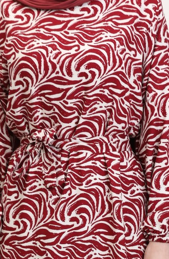 Claret Red Hijab Dress 0038-02