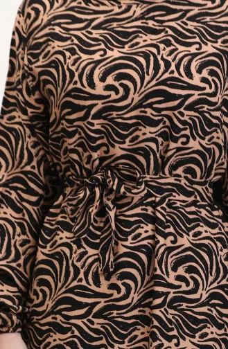 Viskose Stoff Rock Mit Rüschengürtel Kleid 0038-03 Milchkaffee 0038-03