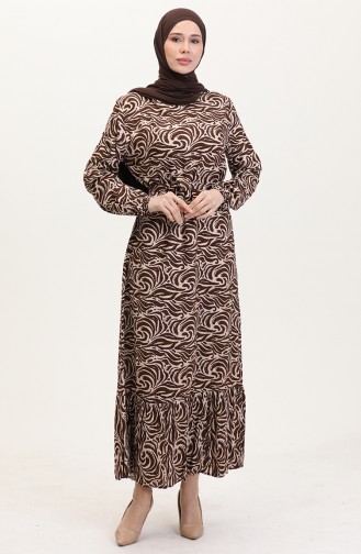 Braun Hijab Kleider 0038-04