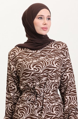 Braun Hijab Kleider 0038-04