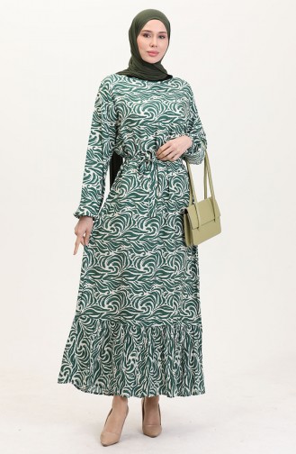 Emerald Green Hijab Dress 0038-05