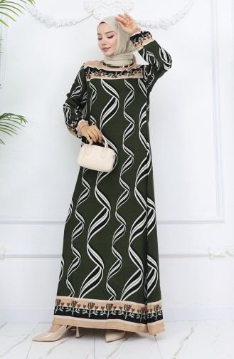 Khaki İslamitische Jurk 0031-06