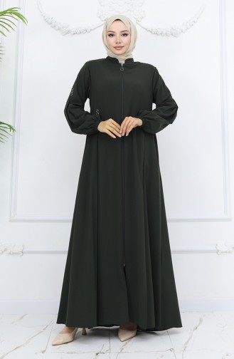 Khaki Abaya 6203-03