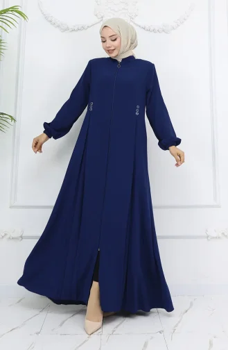 Button Detailed Zippered Abaya 6203-08 Parliament 6203-08