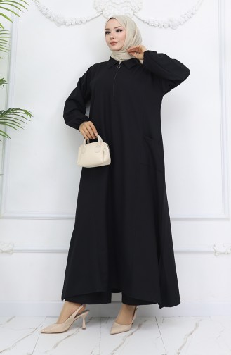 Double Kumaş Uzun Tunik Pantolon İkili Takım 0034-04 Siyah