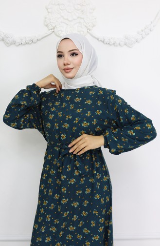 Robe Hijab Pétrole 0035-04