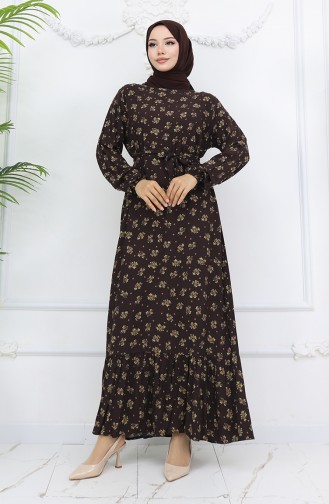 Brown Hijab Dress 0035-05