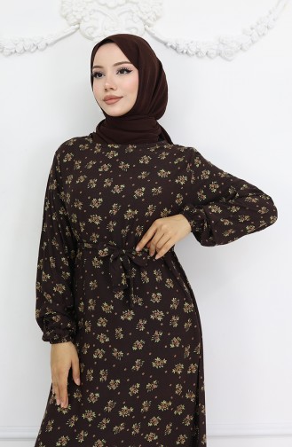 Brown Hijab Dress 0035-05