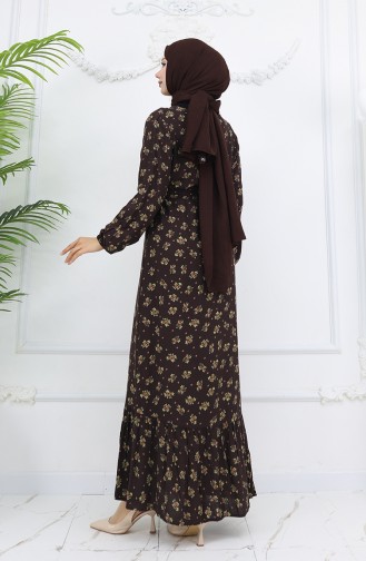 Brown Hijab Dress 0035-05