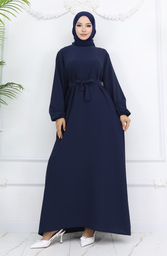 Dunkelblau Hijab Kleider 2002-02