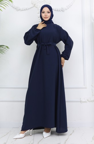 Dunkelblau Hijab Kleider 2002-02