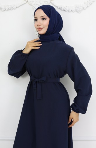 Dunkelblau Hijab Kleider 2002-02