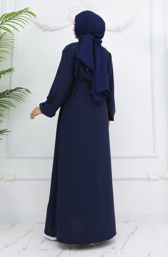 Dunkelblau Hijab Kleider 2002-02
