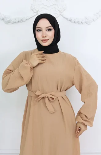 Aerobin Fabric Elastische Mouwjurk 2002-07 Camel 2002-07