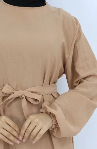 Aerobin Fabric Elastische Mouwjurk 2002-07 Camel 2002-07