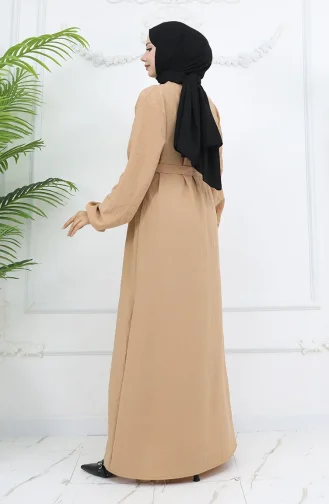 Aerobin Fabric Elastische Mouwjurk 2002-07 Camel 2002-07