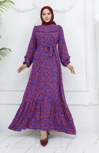 Viscose Fabric Ruffle Dress 2003-02 Indigo 2003-02