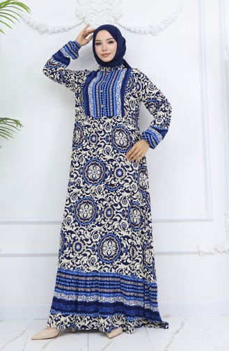 Navy Blue Hijab Dress 2005-04