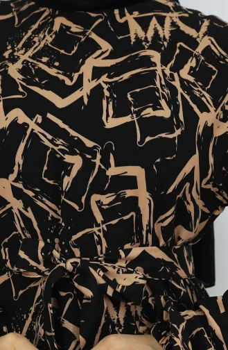 Robe En Tissu Viscose à Manches élastiques 2006-05 Noir Lait Café 2006-05