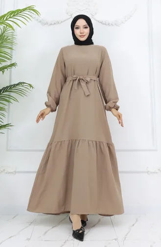 Aerobin Fabric Belted Dress 2007-02 Mink 2007-02