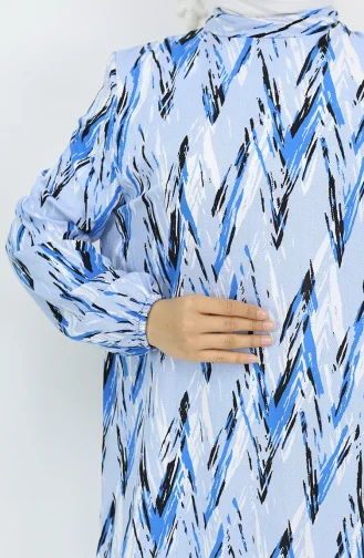 Viscose Fabric Elastic Sleeve Patterned Dress 2017-01 Saks 2017-01