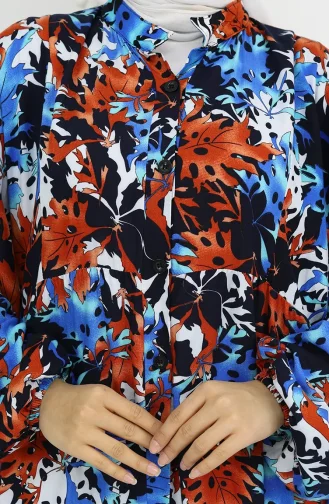 Alaçatı Patroon Geknoopte Jurk 2021-01 Saks Tile 2021-01