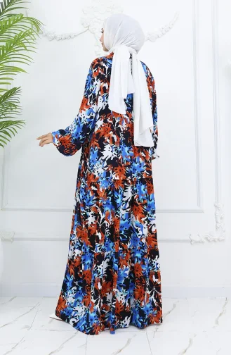 Alaçatı Patroon Geknoopte Jurk 2021-01 Saks Tile 2021-01