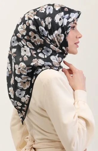 وشاح كريستال منقوش 70288-01 أسود 70288-01