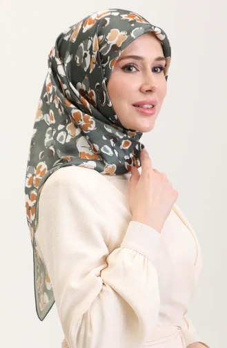 Desenli Kristal Eşarp 70288-04 Haki