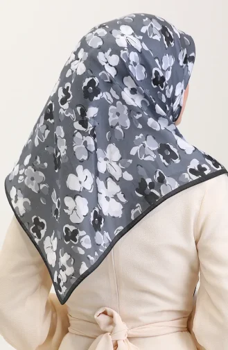 Desenli Kristal Eşarp 70288-07 Gri