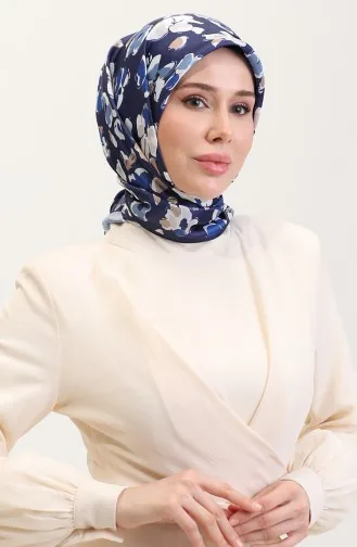 وشاح كريستالي منقوش 70288-08 أزرق داكن 70288-08