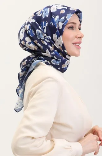 وشاح كريستالي منقوش 70288-08 أزرق داكن 70288-08