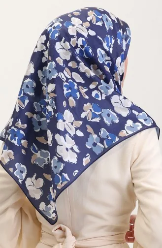 وشاح كريستالي منقوش 70288-08 أزرق داكن 70288-08