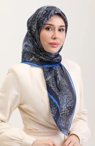 Kehribar Eşarp 70290-10 Lacivert Saks