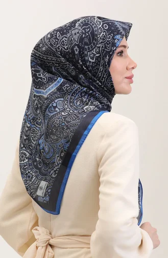 Kehribar Eşarp 70290-10 Lacivert Saks