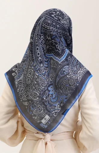Kehribar Eşarp 70290-10 Lacivert Saks