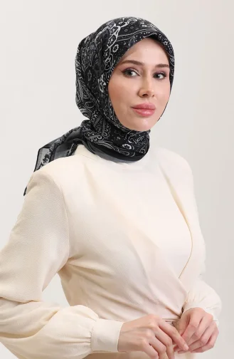 Kehribar Eşarp 70290-11 Siyah Gri