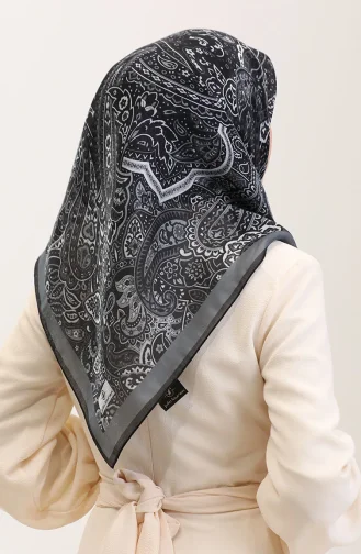 Kehribar Eşarp 70290-11 Siyah Gri