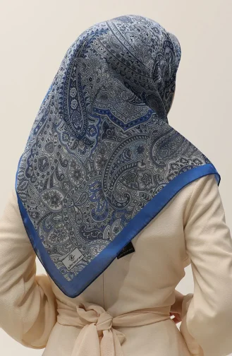 Kehribar Eşarp 70290-12 Saks İndigo