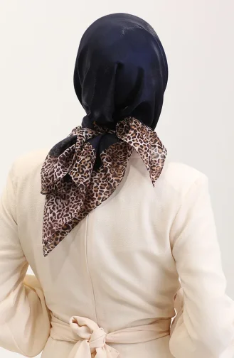 Etnik Kehribar Eşarp 70292-01 Lacivert