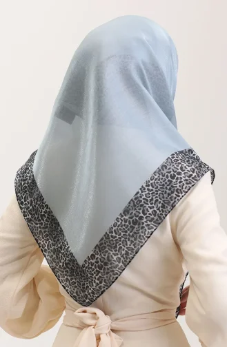 Etnik Kehribar Eşarp 70292-07 Gümüş Gri