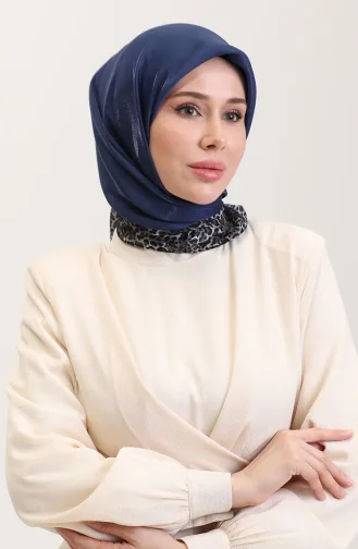 Etnik Kehribar Eşarp 70292-12 Kot Mavi