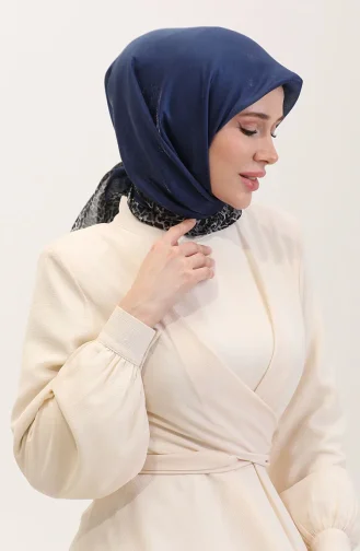 Etnik Kehribar Eşarp 70292-12 Kot Mavi