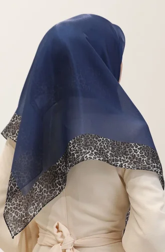 Etnik Kehribar Eşarp 70292-12 Kot Mavi